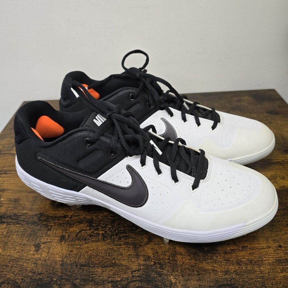 Nike Alpha Huarache Elite 2 Baseball Cleats White/Black AJ6873-102 Size 14 EUC